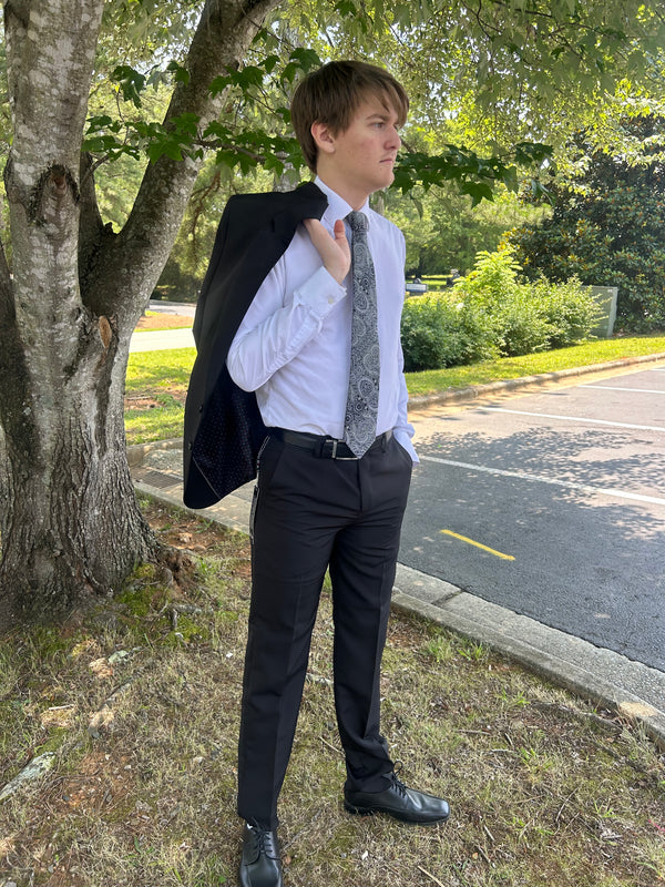 New Vitto Black 2 Piece Modern Fit Suit Vitto