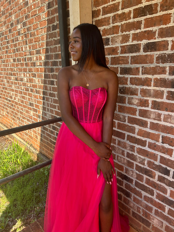 Blush Prom 12133 Jeweled Corset A-Line Dress