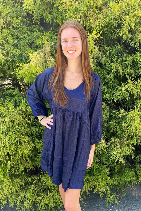 Bring on the Night Navy Blue Dress Umgee ClothingÂ
