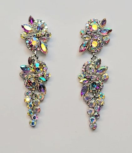 Long Cluster Drop Earrings