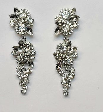 Clear Crystal Long Cluster Drop Earrings Cristal D'OrÂ