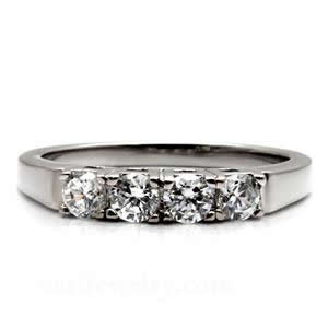 Cubic Zirconia 4 Stone Wedding Band Fashion Jewelry