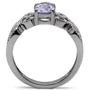 Light Amethyst Cubic Zirconia Intertwined Ring Fashion Jewelry