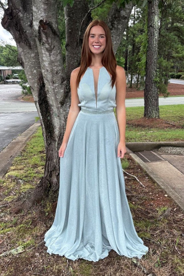 CLARISSE 8051 Aqua Shimmer A-Line Dress Clarisse