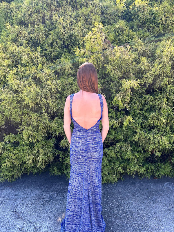 CLARISSE 3713 Royal Blue Glitter Jersey Dress Clarisse