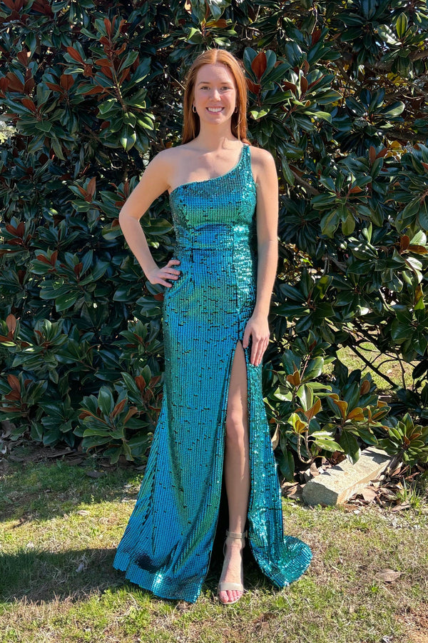 CLARISSE 810421 Peacock Teal Sequin Dress Clarisse
