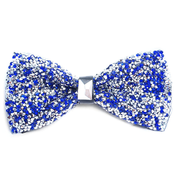 Royal Blue Sparkling Crystal Men's Bow Tie