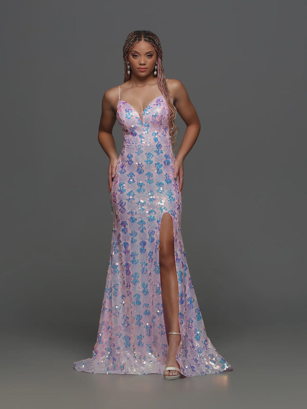 Candice Wang 72320 Pink Iridescent Sequin Dress Candice Wang