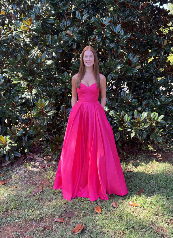 Dave & Johnny 8777 Fuchsia A-Line Dress Dave & Johnny