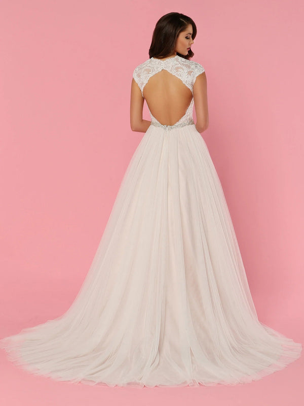 DaVinci Bridal 50456 Ivory Lace Cap Sleeve Dress DaVinci Bridal