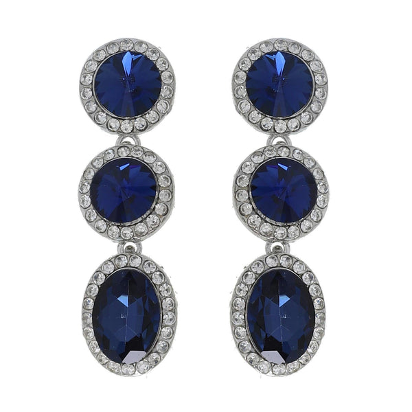 Rhinestone Halo 3 Tier Dangle Earrings Sophia Collection dba Something SpecialÂ