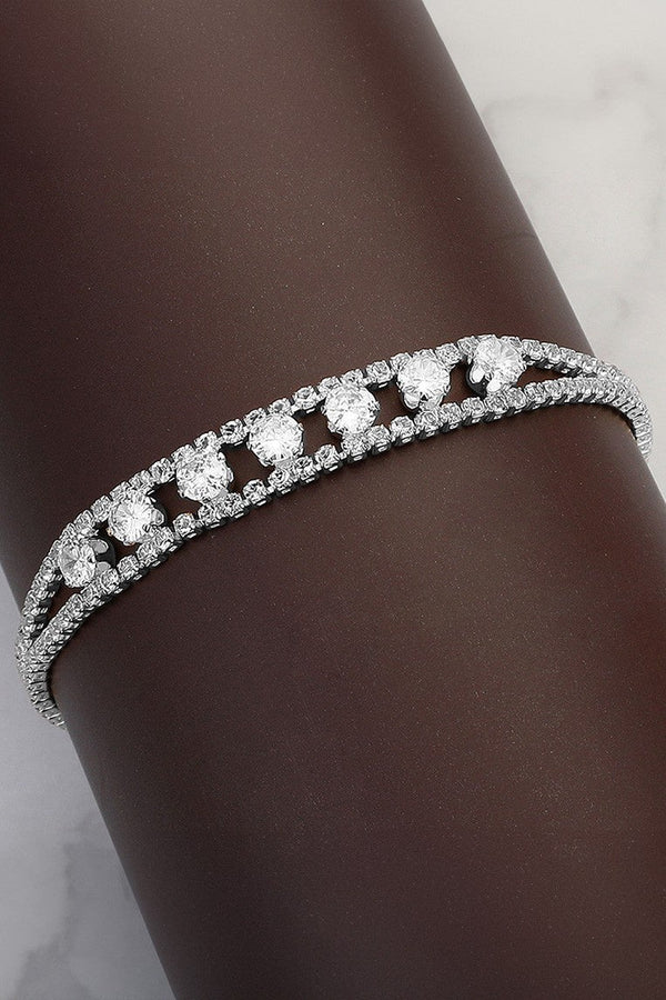 Round Cubic Zirconia Stone Paved Bracelet Wona Trading Co