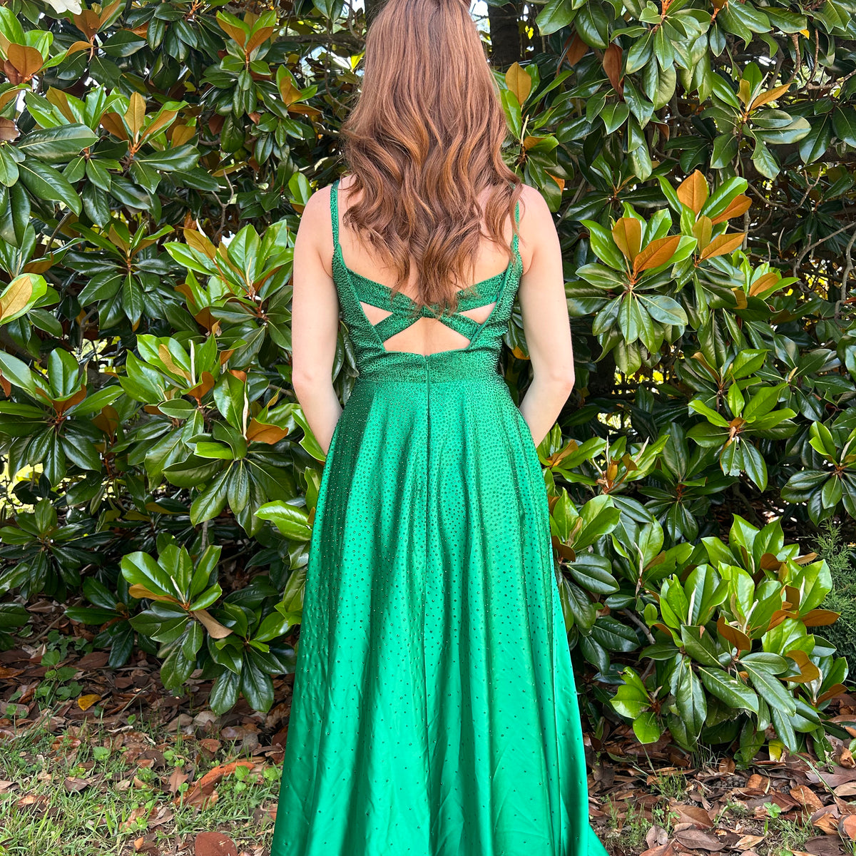 slim fit dress slacks Ellie Wilde 34044 Bright Green Sweetheart Satin A-Line Dress – Formalwear  Outlet