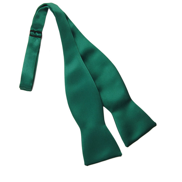 New Green Poly Satin Self Tie Bow Tie