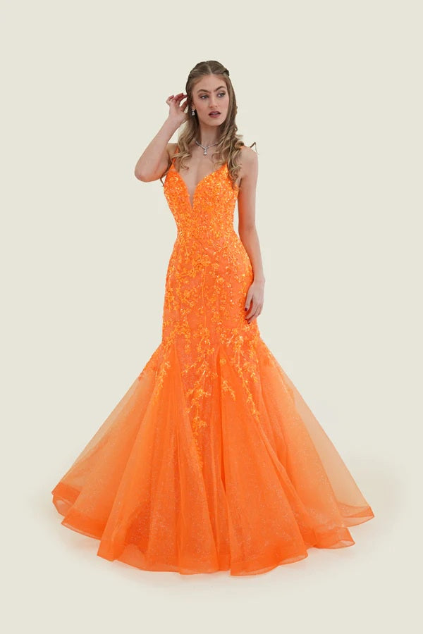 FLAIR Prom 25001 Glitter Tulle Mermaid Dress