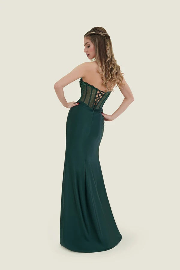 FLAIR Prom 25015 Corset Bodice Fitted Dress FLAIR Prom