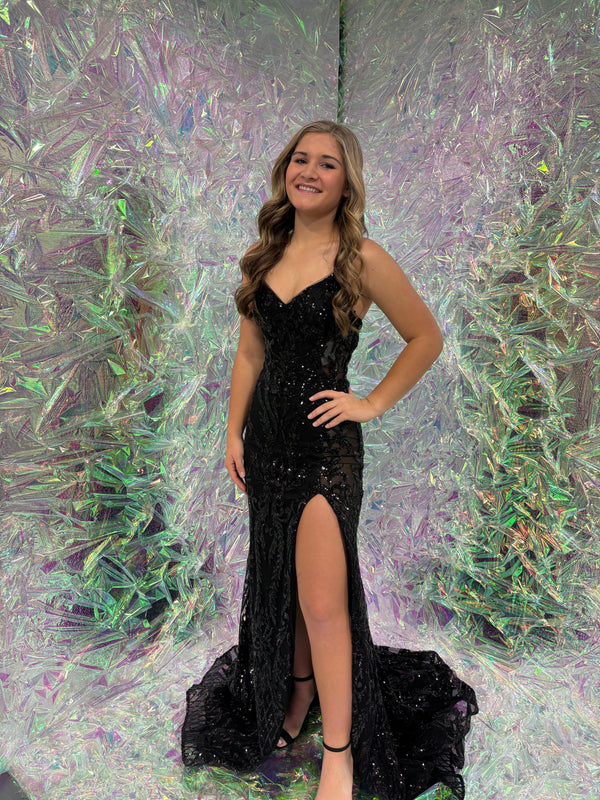 FLAIR Prom 25003 Sparkle Tulle Fitted Dress FLAIR Prom