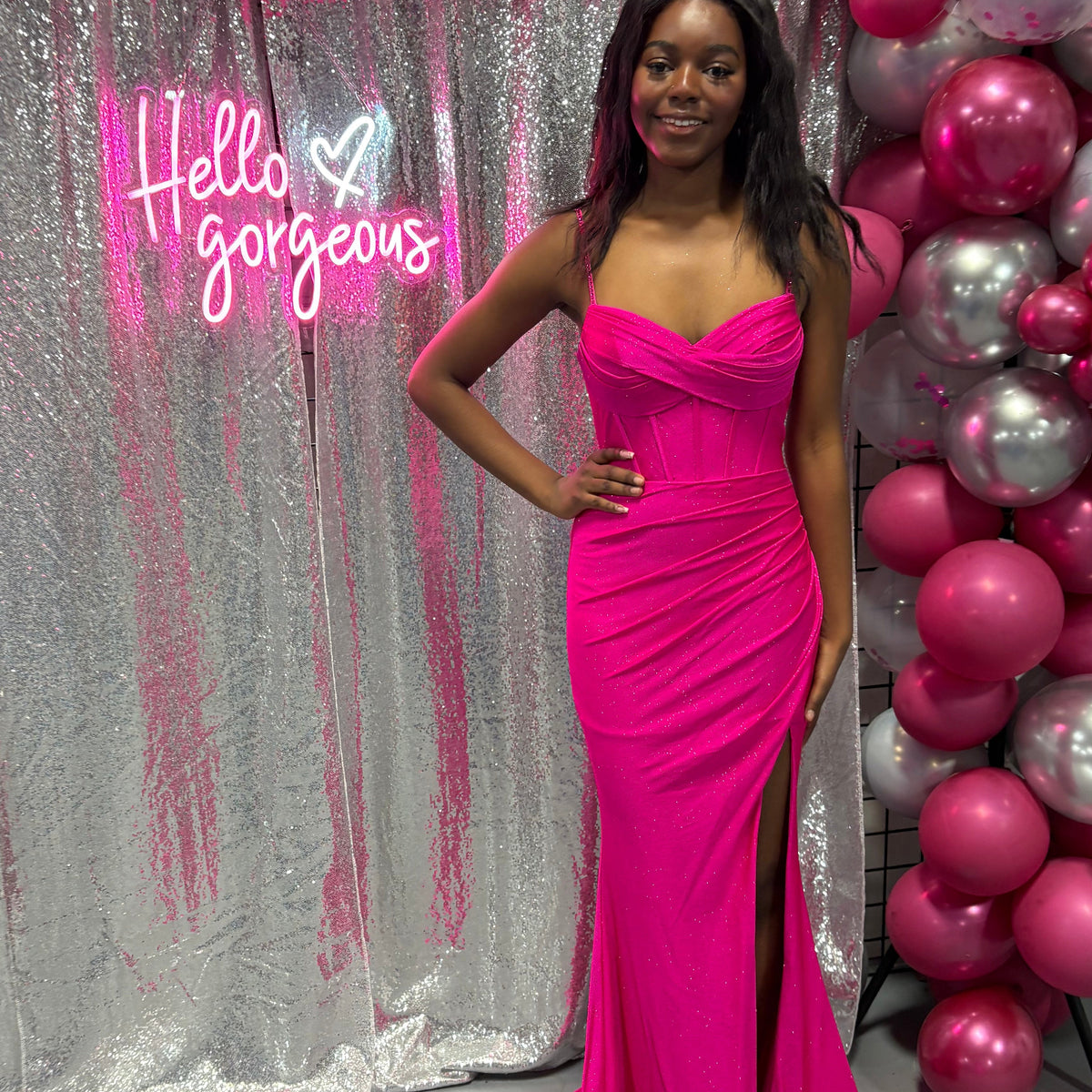 FLAIR Prom 25009 Fitted Dress with Slit – Formalwear Outlet