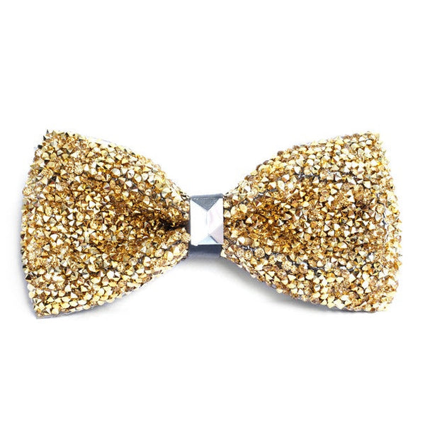 Gold Sparkling Crystal Bow Tie SELININYÂ