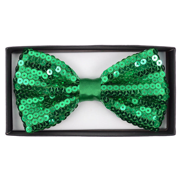 New Green Sparkle Sequin 2.5" Bow Tie SELININY