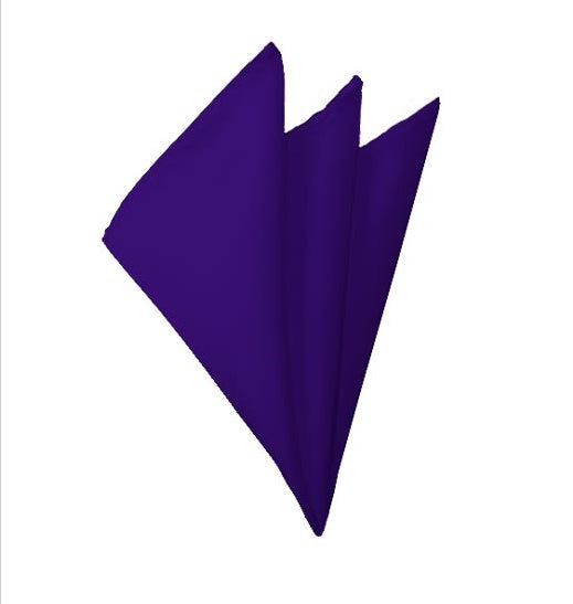 New Solid Satin Pocket Square - Dark Purple Manzini Neckwear