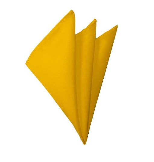 New Solid Satin Pocket Square - Golden Yellow Manzini Neckwear