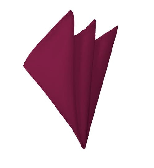 New Solid Satin Pocket Square - Raspberry Manzini Neckwear