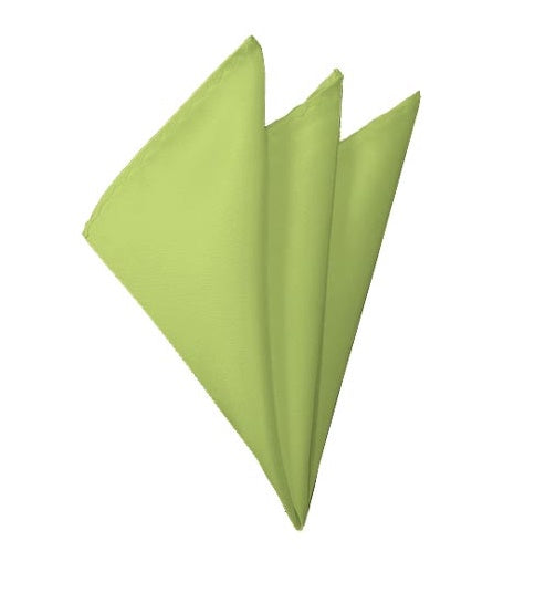 New Solid Satin Pocket Square - Pear Green Manzini Neckwear
