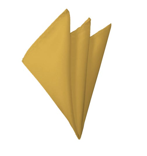 New Solid Satin Pocket Square - Honey Gold Manzini Neckwear