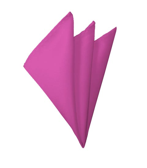 New Solid Satin Pocket Square - Hot Pink Manzini Neckwear