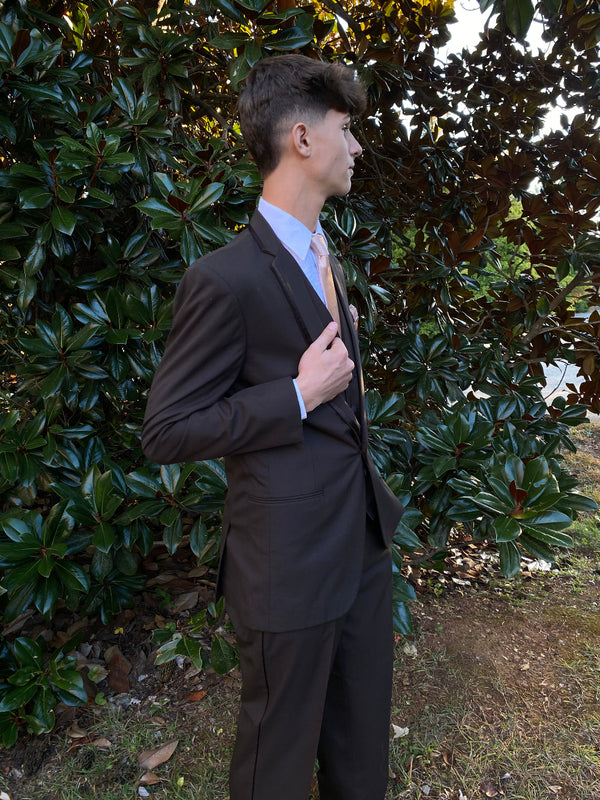 Chocolate Brown Kristoff Modern Fit Tuxedo Jacket and Pants Not specifiedÂ