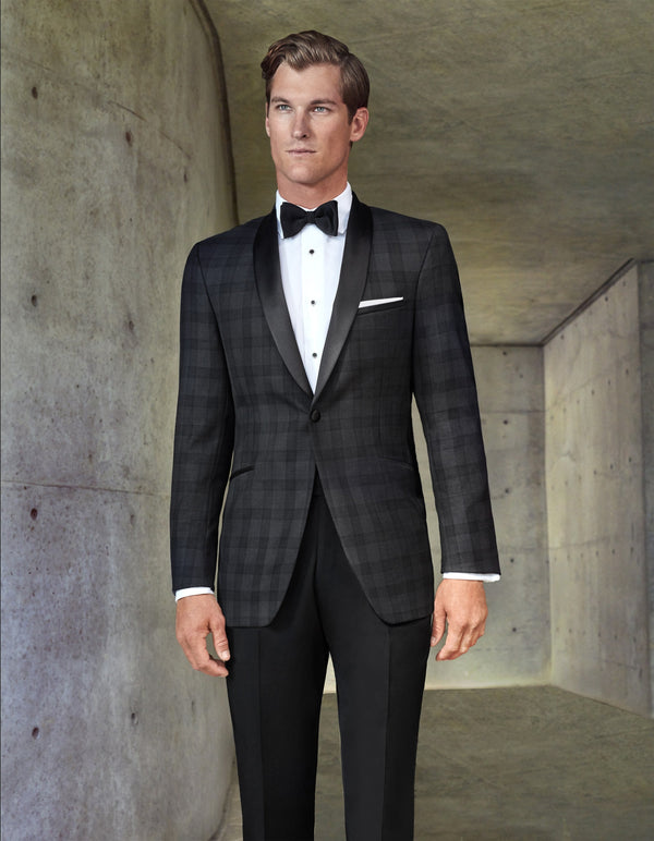 Ike Behar 'Chester' Black Plaid Tuxedo Jacket Ike Behar