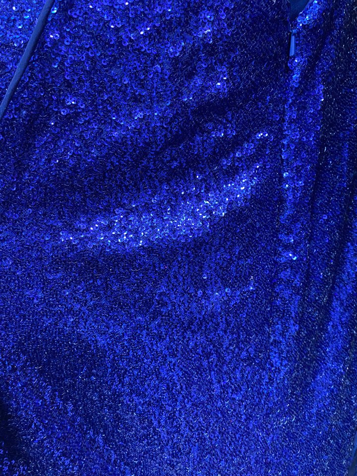 JOVANI 08218 One Shoulder Sequin Dress with Open Side Slit