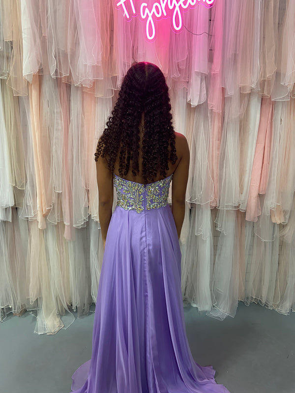 JVN by Jovani 93709 Lilac Chiffon Dress