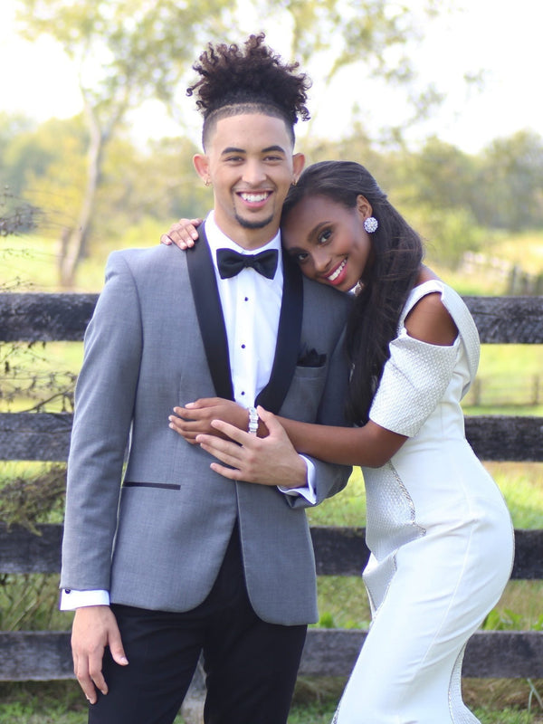 Smoke Grey 'Jax' Black Shawl Lapel Tuxedo Dinner Jacket GiNoviaÂ