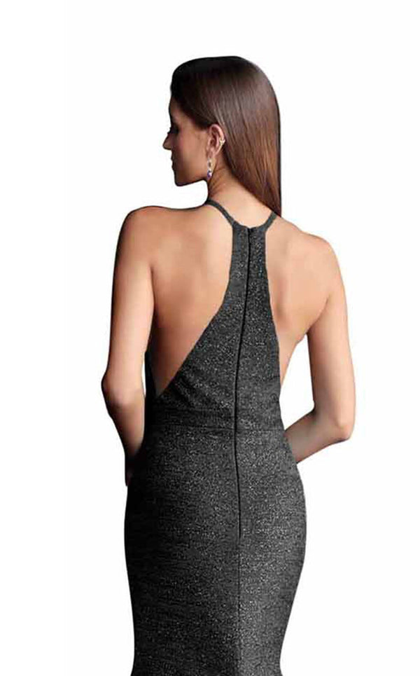 JOVANI 67563 Gunmetal Jersey Mermaid Dress