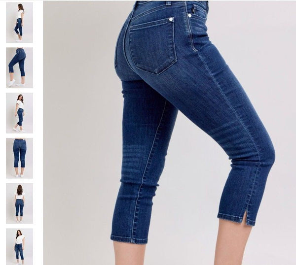 Judy Blue Super Dark Wash Capris Judy Blue