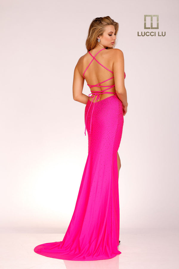 Lucci Lu 1266 Sunflower Yellow Glittering Dress