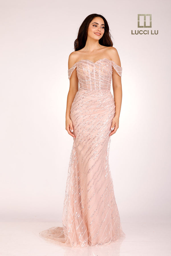 Lucci Lu 1280 Corset Bodice Fitted Dress