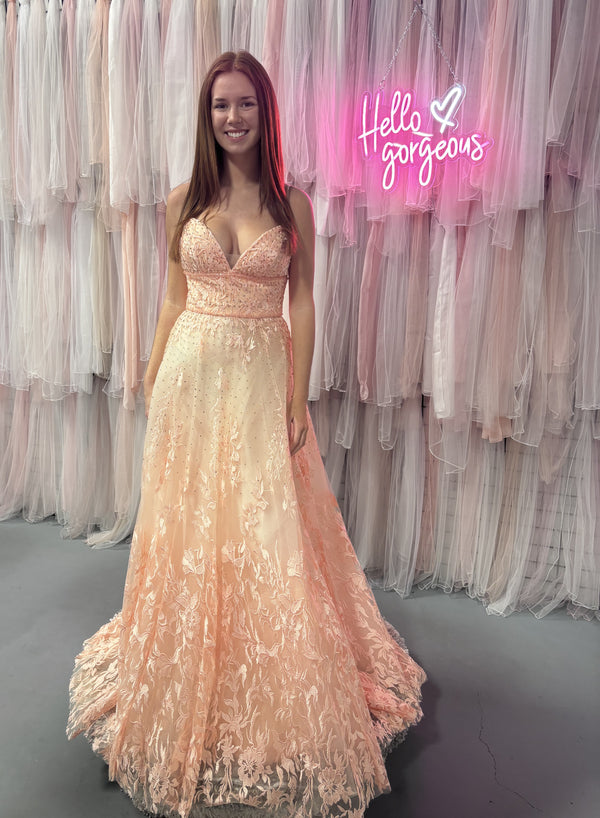 Lucci Lu COUTURE 8027 Rose Gold A-Line Dress
