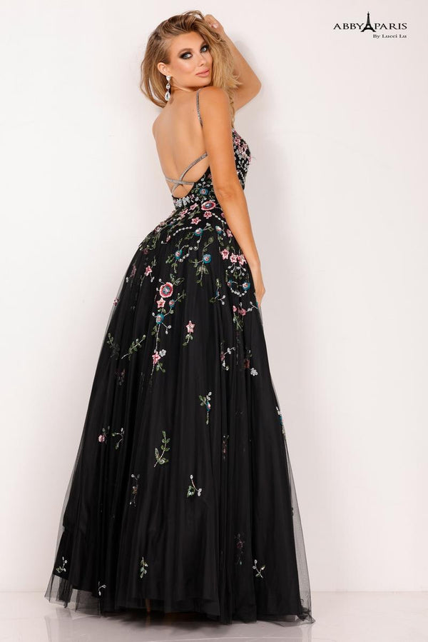 Lucci Lu 90146 Floral Beaded Tulle Ballgown Lucci Lu