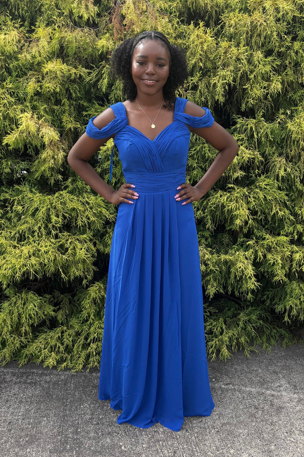 Lucci Lu 93061 Royal Blue Chiffon Dress