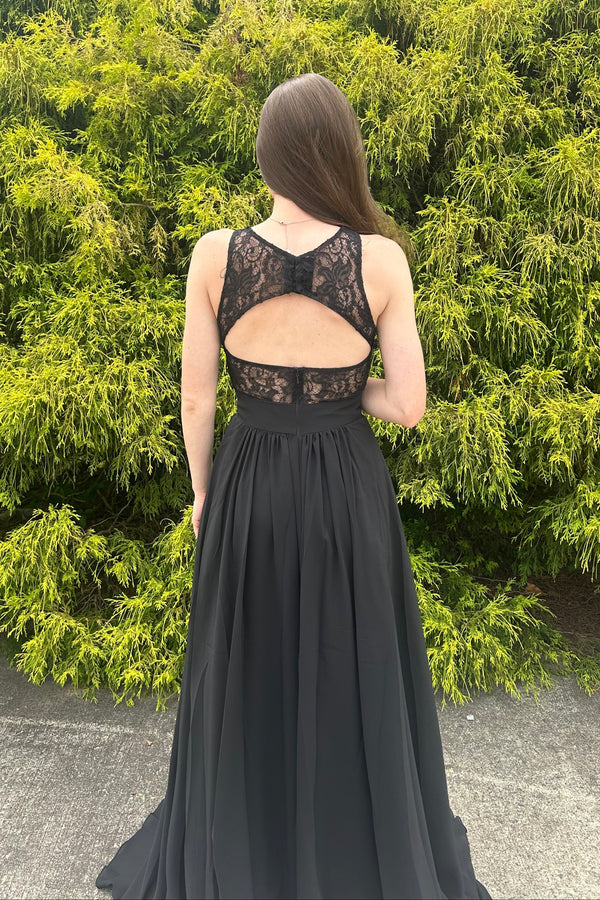 Lucci Lu 93065 Black Lace Chiffon Dress