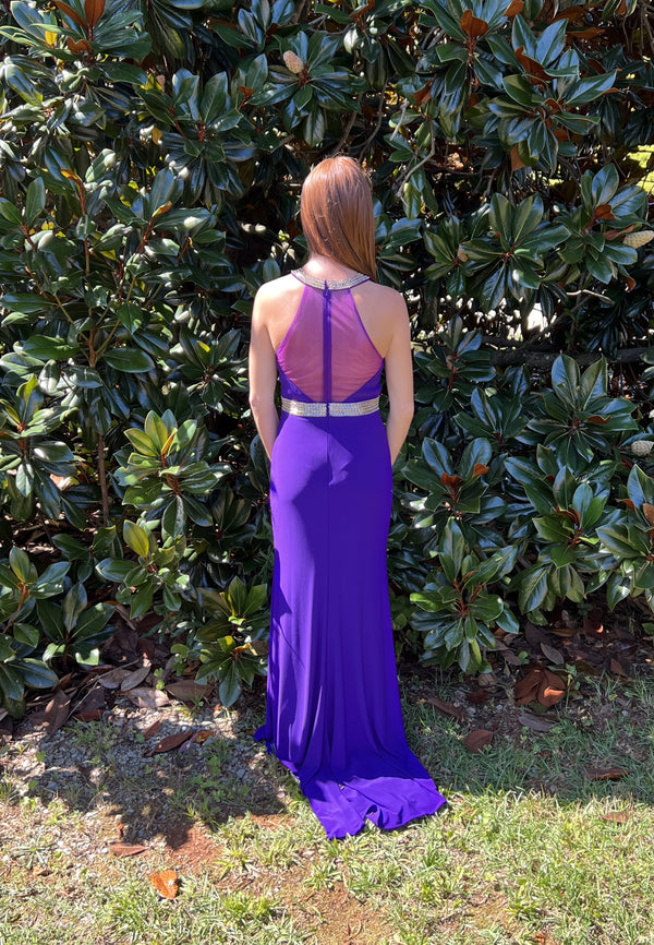 Lucci Lu 981037 Purple Jersey Fitted Dress