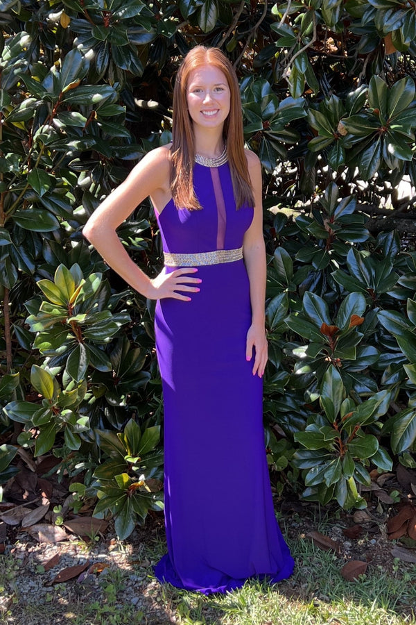 Lucci Lu 981037 Purple Jersey Fitted Dress