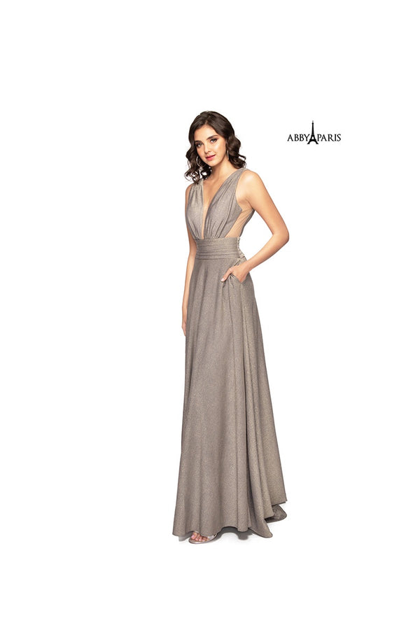 Lucci Lu 981064 Mauve Sparkle Jersey Dress