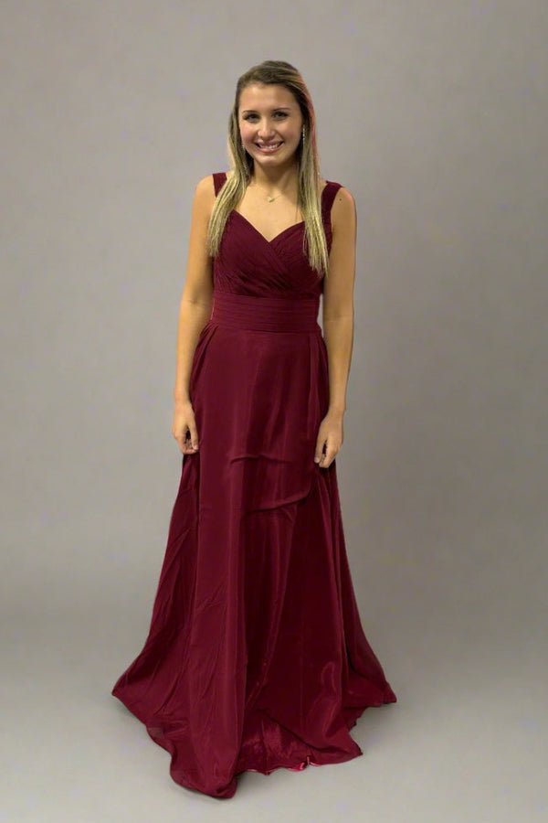 Lucci Lu 93063 Burgundy Chiffon Dress
