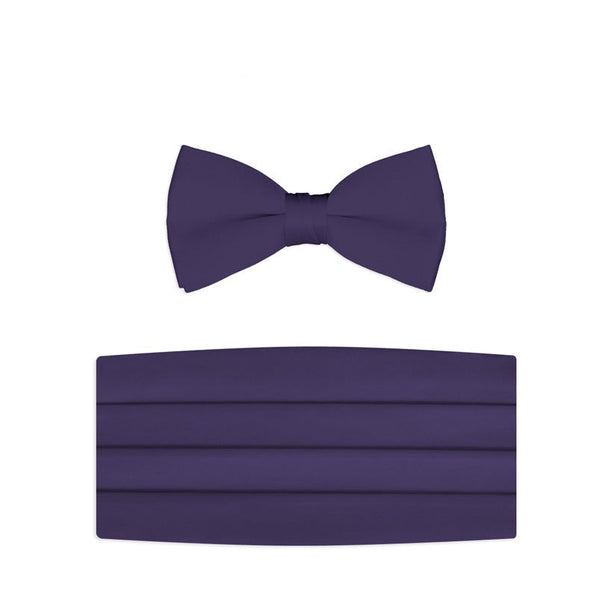 New Satin Bow Tie & Cummerbund Set - Lapis Purple Tuxedo ParkÂ