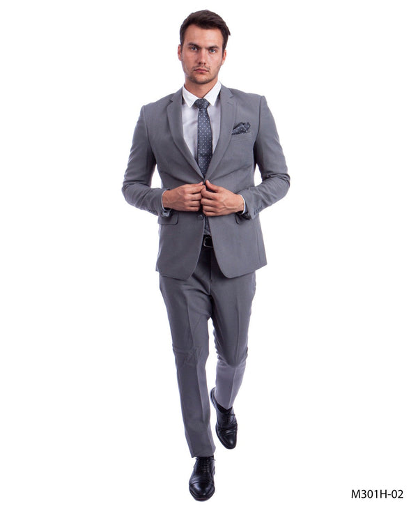 New Vitto Light Grey 2 Piece Modern Fit Suit Suits America