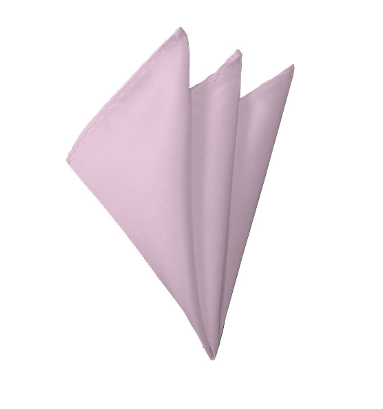 New Solid Satin Pocket Square - Light Pink Manzini Neckwear